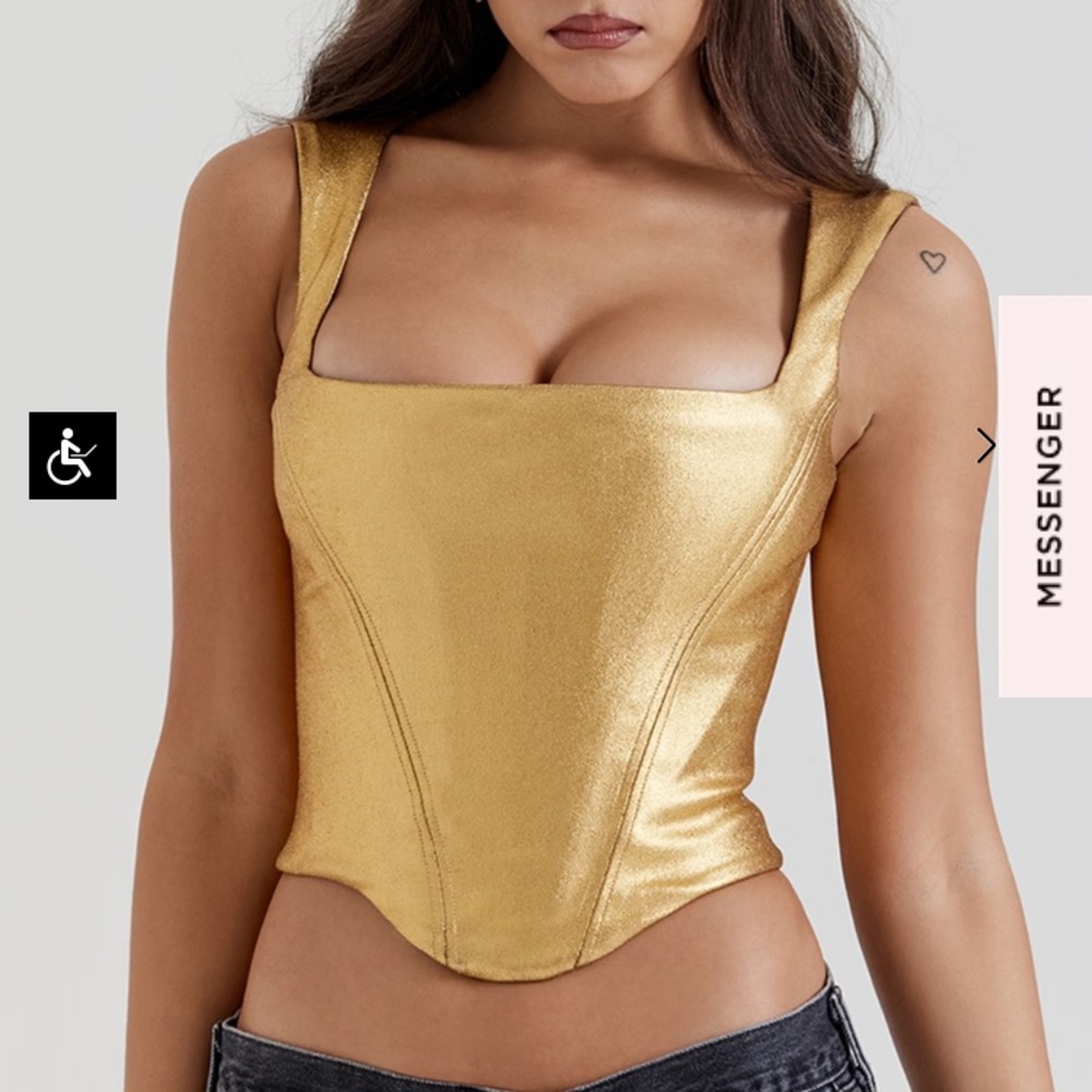 House of CB Karia Foil Corset Top S